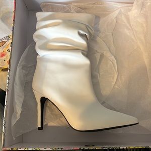 New Jeffrey Campbell white guillot boots Percival 7